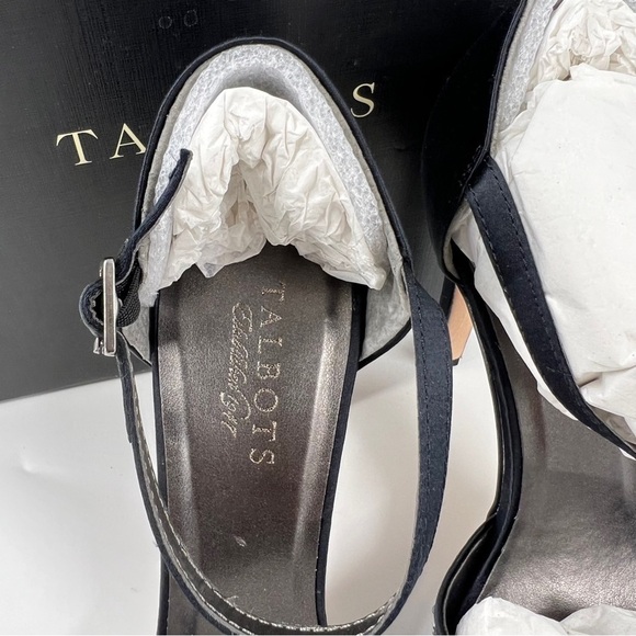 ✅ NWB TALBOTS BLACK BEADED ANKLE STRAPPED HEELS SIZE 9.5 - Picture 12 of 12